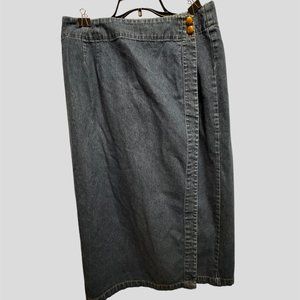 Kim Rogers Sport size 18 blue denim wrap skirt